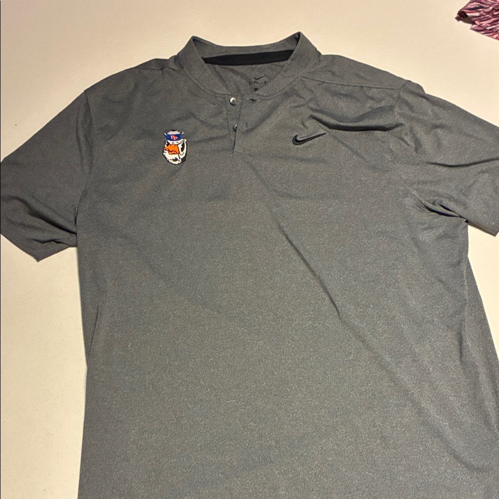 Nike Charcoal Roll Collar Golf Shirt - Official Pomona Pitzer Golf Shirt